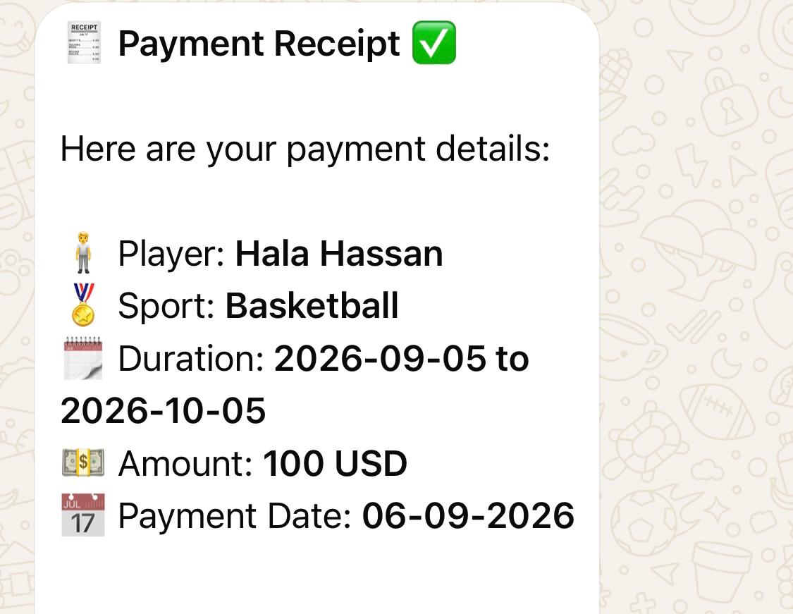 Example Coacherz WhatsApp payment receipt